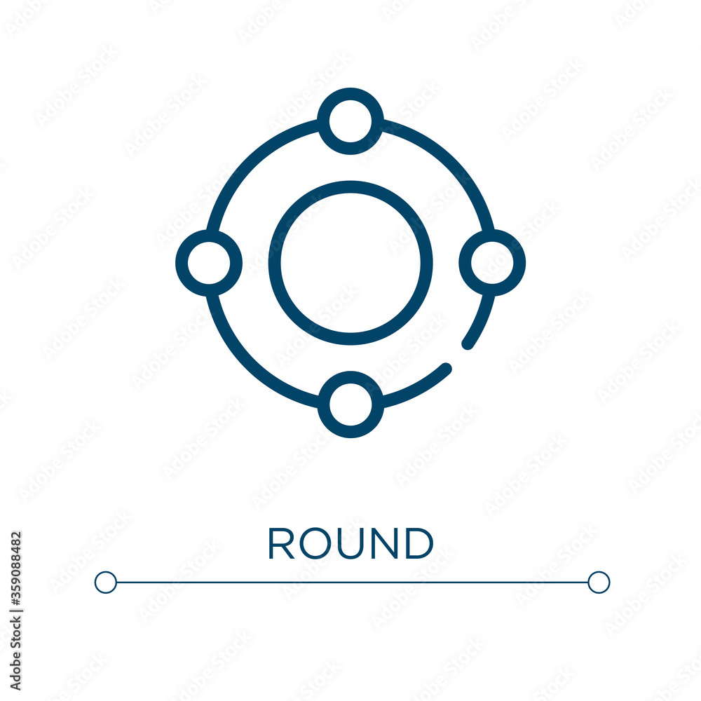 Poster round icon. linear vector illustration. outline round icon vector. thin line symbol for use on web a