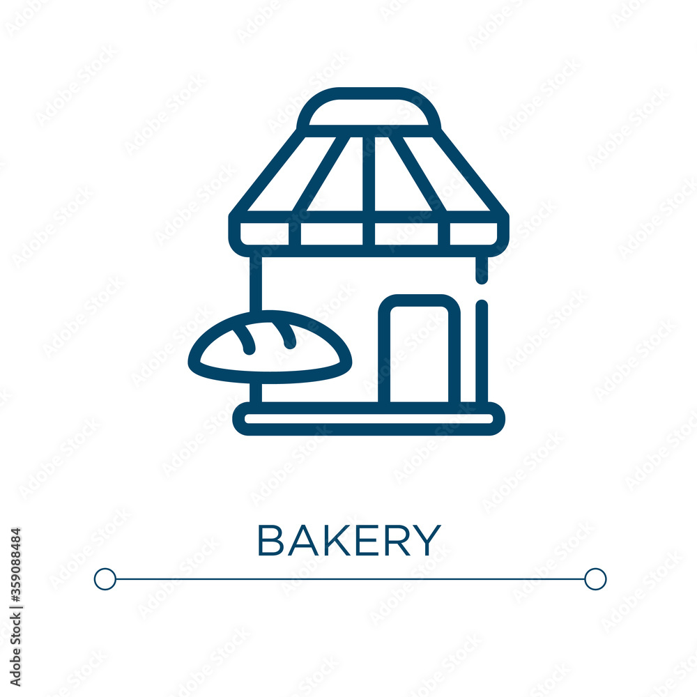 Poster bakery icon. linear vector illustration. outline bakery icon vector. thin line symbol for use on web