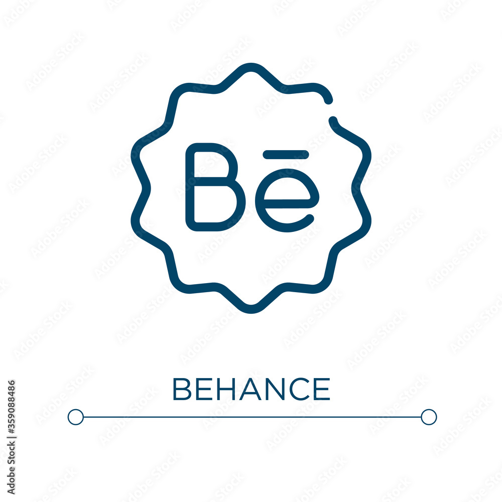 Poster behance icon. linear vector illustration. outline behance icon vector. thin line symbol for use on w