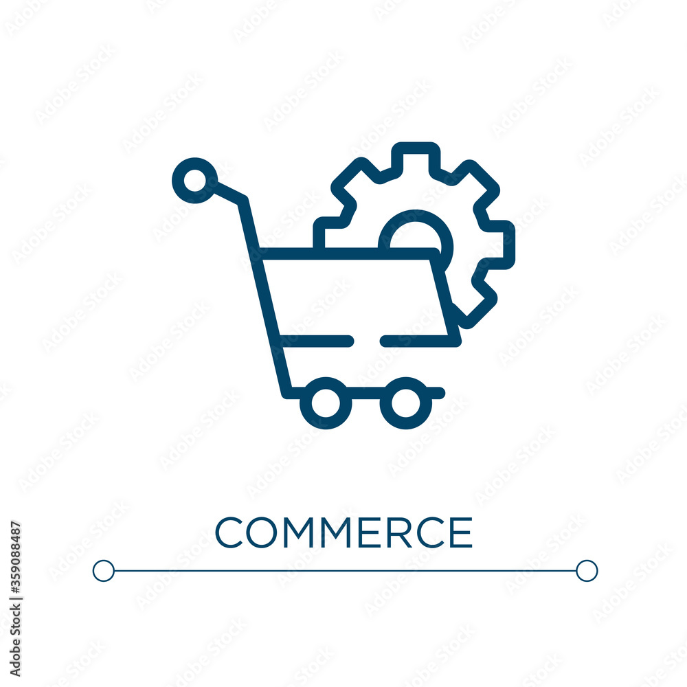 Poster commerce icon. linear vector illustration. outline commerce icon vector. thin line symbol for use on
