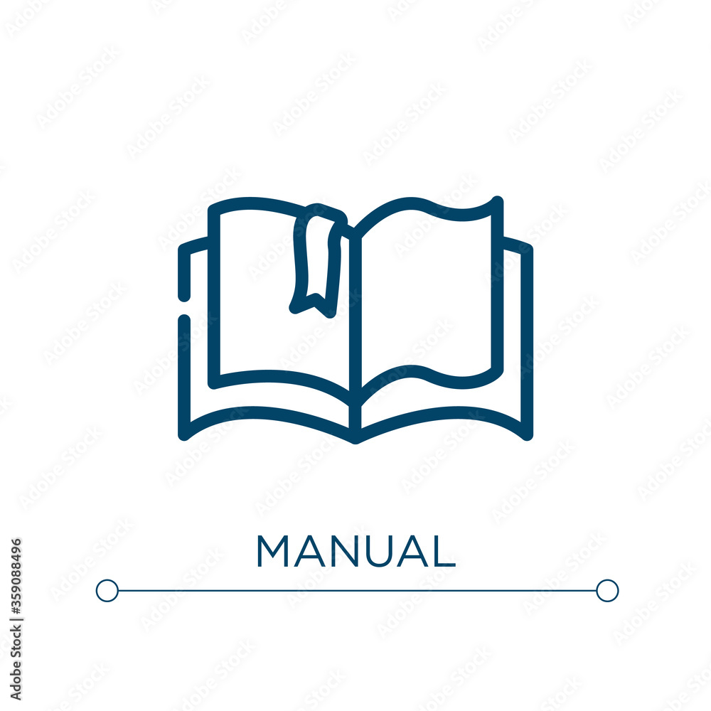 Poster manual icon. linear vector illustration. outline manual icon vector. thin line symbol for use on web