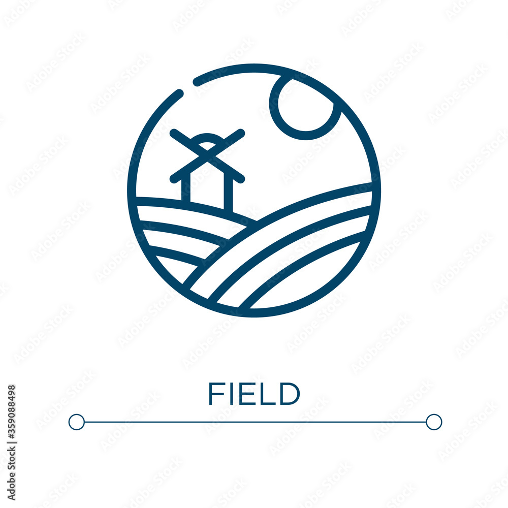 Poster field icon. linear vector illustration. outline field icon vector. thin line symbol for use on web a