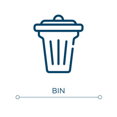 Bin icon. Linear vector illustration. Outline bin icon vector. Thin line symbol for use on web and mobile apps, logo, print media.