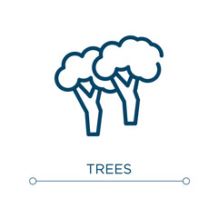 Trees icon. Linear vector illustration. Outline trees icon vector. Thin line symbol for use on web and mobile apps, logo, print media.