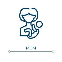 Obraz premium Mom icon. Linear vector illustration. Outline mom icon vector. Thin line symbol for use on web and mobile apps, logo, print media.