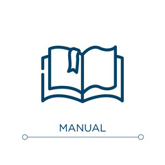 Manual icon. Linear vector illustration. Outline manual icon vector. Thin line symbol for use on web and mobile apps, logo, print media.