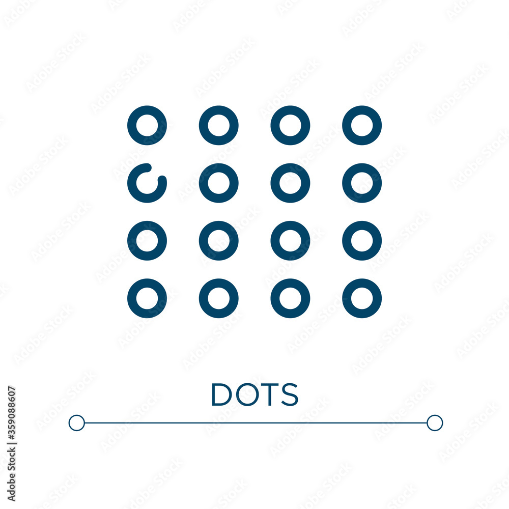 Poster dots icon. linear vector illustration. outline dots icon vector. thin line symbol for use on web and