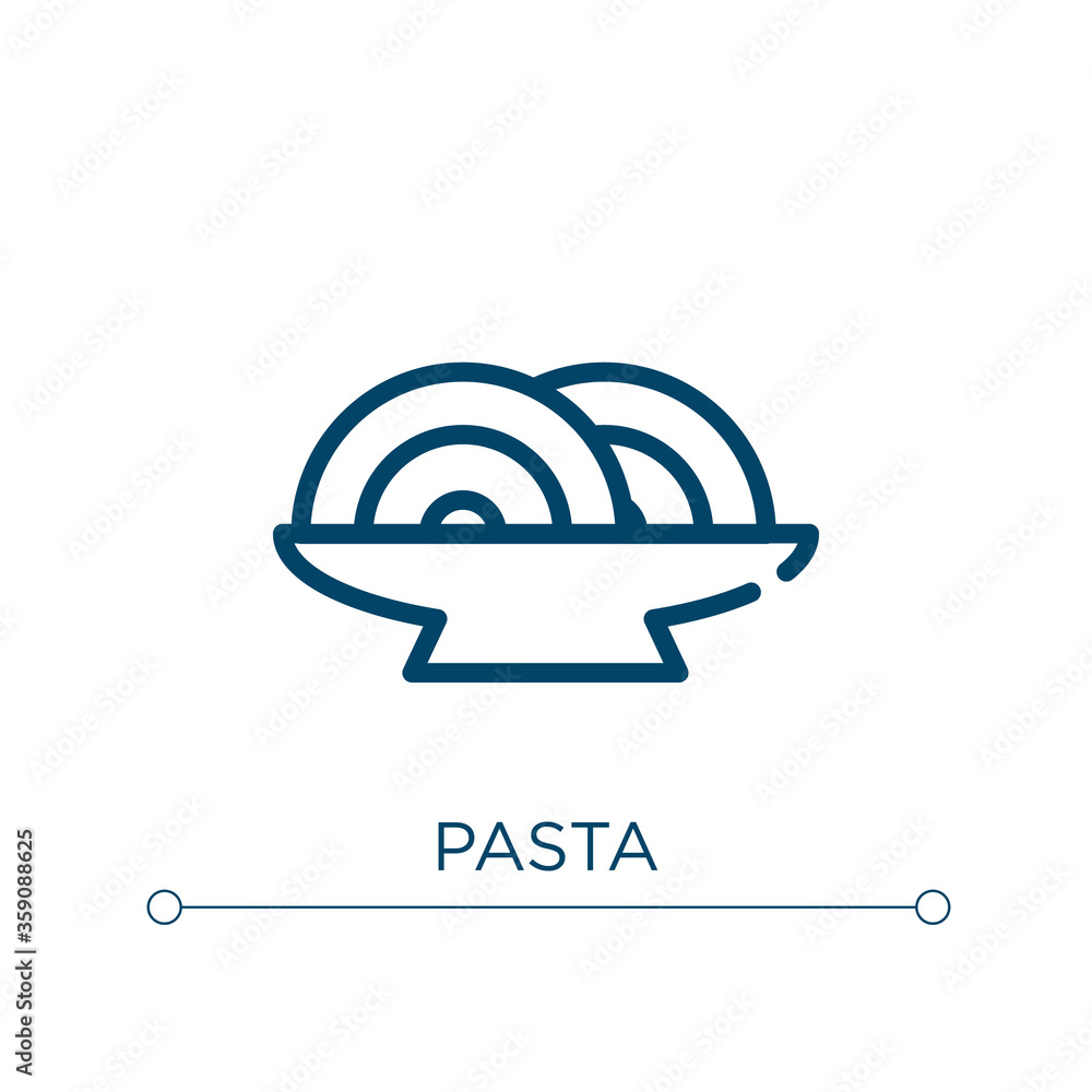 Poster pasta icon. linear vector illustration. outline pasta icon vector. thin line symbol for use on web a