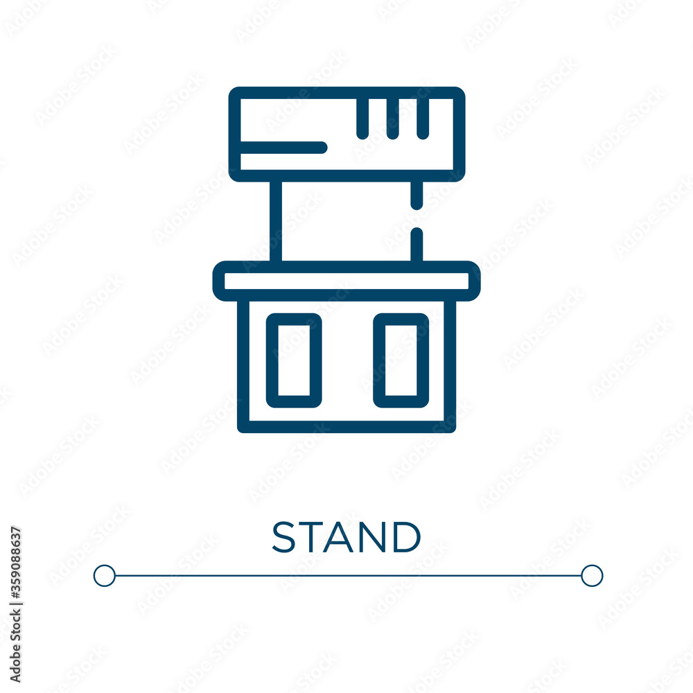 Poster stand icon. linear vector illustration. outline stand icon vector. thin line symbol for use on web a