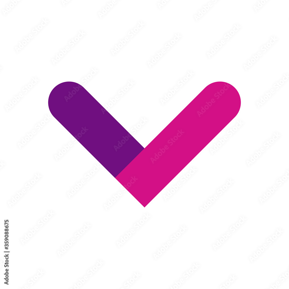 Poster geometric and abstract check mark flat style icon vector design