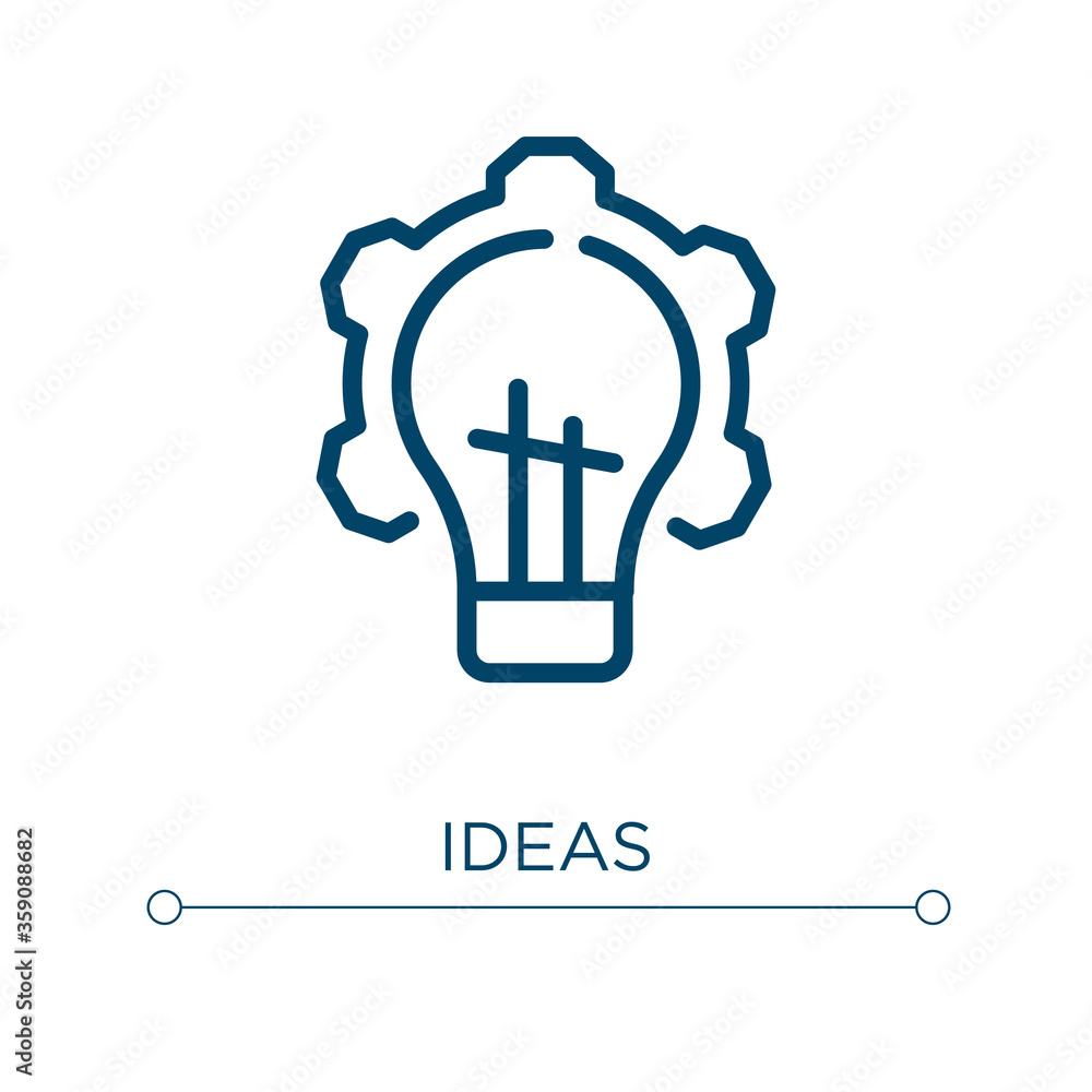 Poster ideas icon. linear vector illustration. outline ideas icon vector. thin line symbol for use on web a