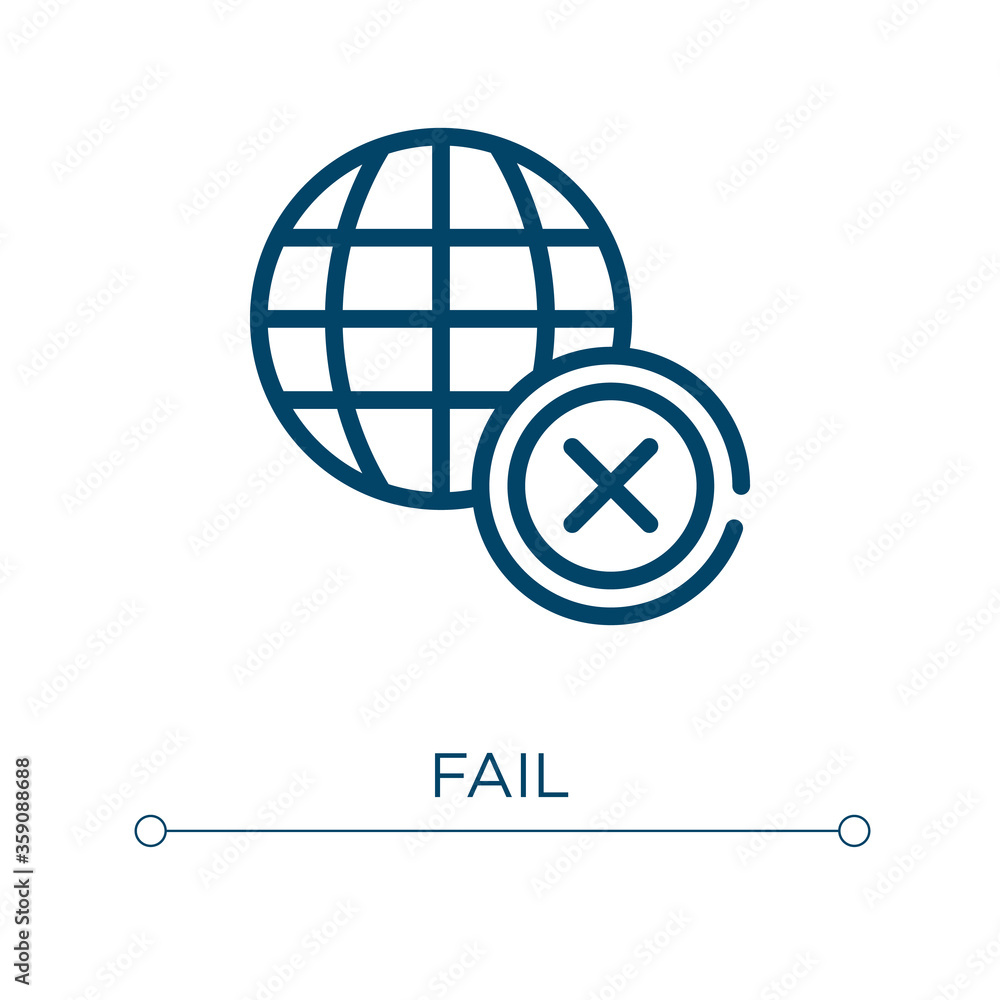 Poster fail icon. linear vector illustration. outline fail icon vector. thin line symbol for use on web and