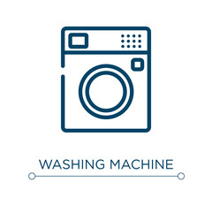 Washing machine icon. Linear vector illustration. Outline washing machine icon vector. Thin line symbol for use on web and mobile apps, logo, print media.