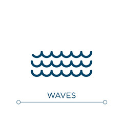 Waves icon. Linear vector illustration. Outline waves icon vector. Thin line symbol for use on web and mobile apps, logo, print media.