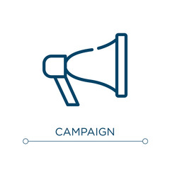 Campaign icon. Linear vector illustration. Outline campaign icon vector. Thin line symbol for use on web and mobile apps, logo, print media.