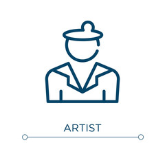 Artist icon. Linear vector illustration. Outline artist icon vector. Thin line symbol for use on web and mobile apps, logo, print media.