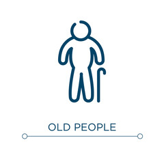 Old people icon. Linear vector illustration. Outline old people icon vector. Thin line symbol for use on web and mobile apps, logo, print media.
