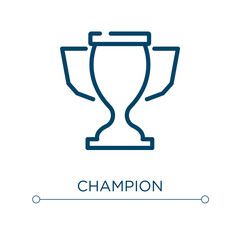 Champion icon. Linear vector illustration. Outline champion icon vector. Thin line symbol for use on web and mobile apps, logo, print media.