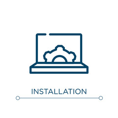 Installation icon. Linear vector illustration. Outline installation icon vector. Thin line symbol for use on web and mobile apps, logo, print media.