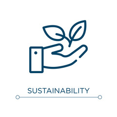 Sustainability icon. Linear vector illustration. Outline sustainability icon vector. Thin line symbol for use on web and mobile apps, logo, print media.