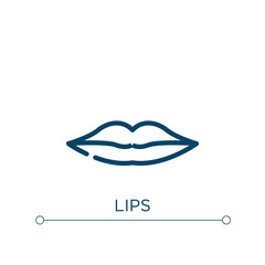 Lips icon. Linear vector illustration. Outline lips icon vector. Thin line symbol for use on web and mobile apps, logo, print media.