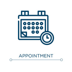 Appointment icon. Linear vector illustration. Outline appointment icon vector. Thin line symbol for use on web and mobile apps, logo, print media.