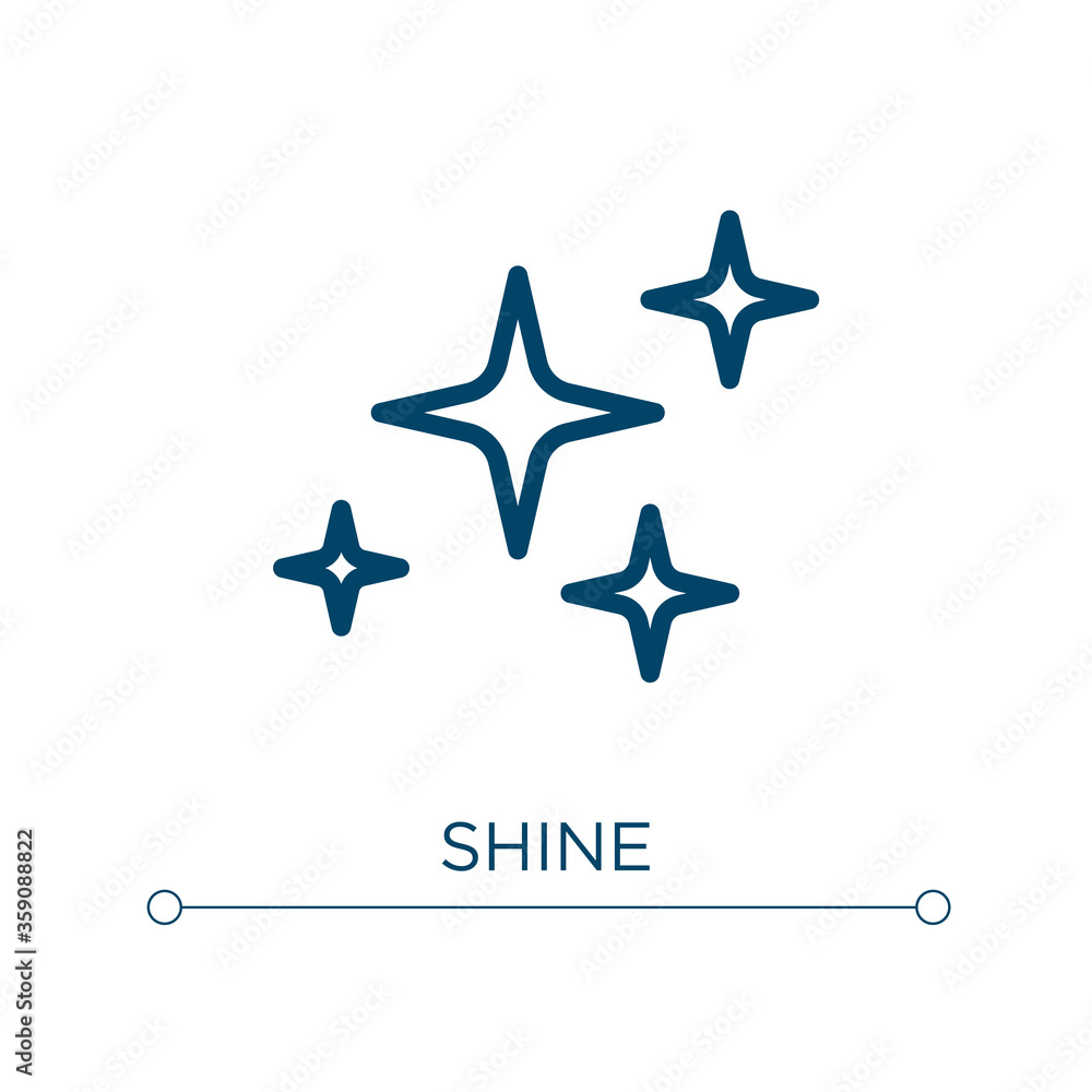 Poster shine icon. linear vector illustration. outline shine icon vector. thin line symbol for use on web a