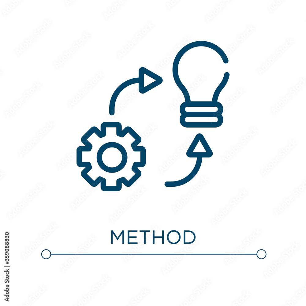 Poster method icon. linear vector illustration. outline method icon vector. thin line symbol for use on web