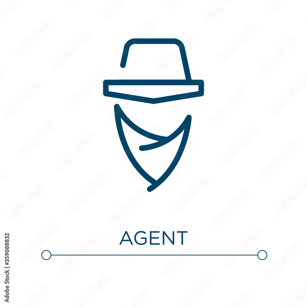 Aufkleber agent icon. linear vector illustration. outline agent icon vector. thin line symbol for use on web a