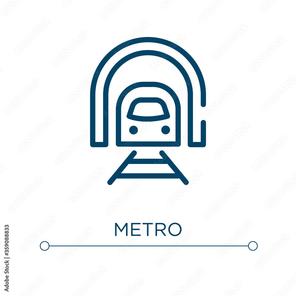 Poster metro icon. linear vector illustration. outline metro icon vector. thin line symbol for use on web a