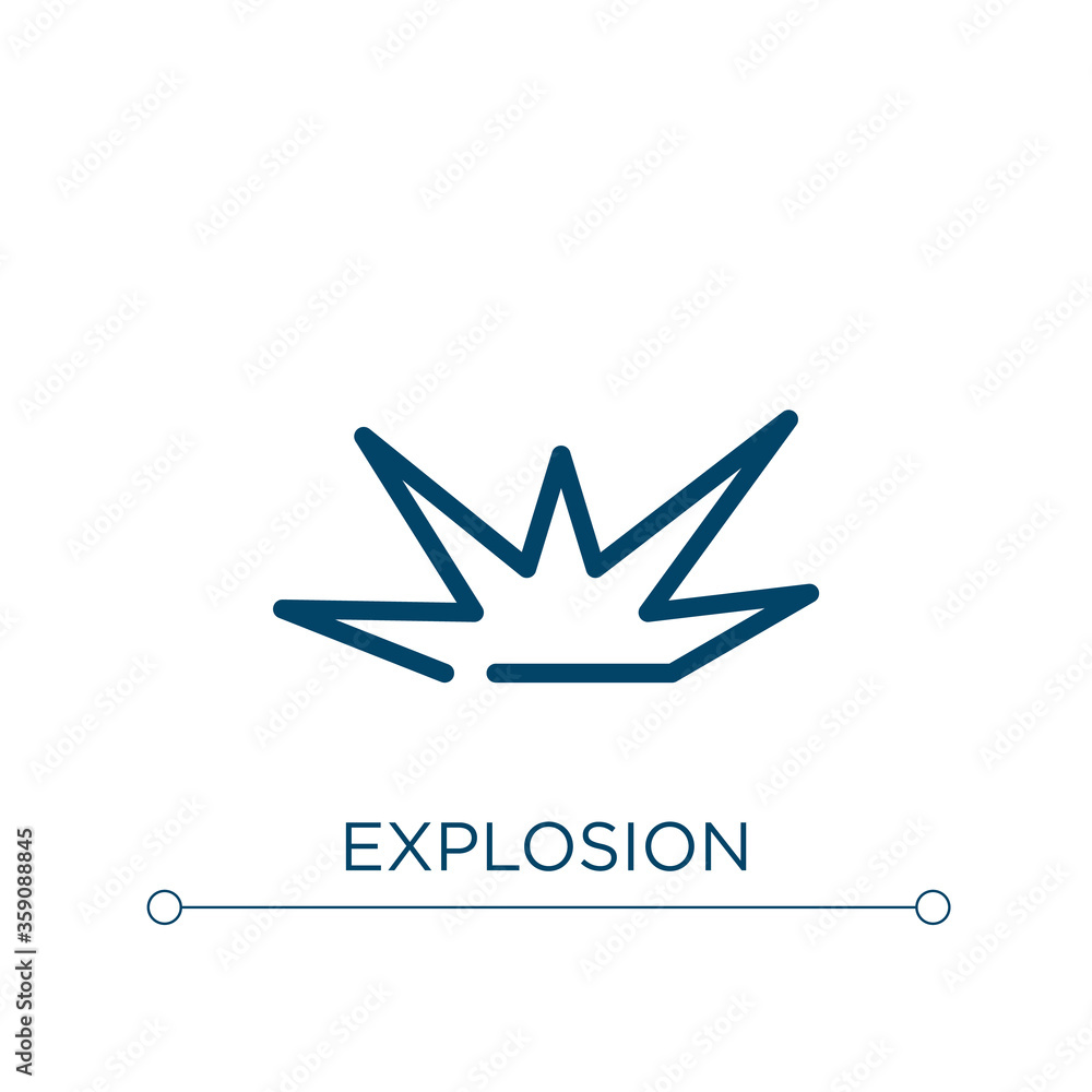 Poster explosion icon. linear vector illustration. outline explosion icon vector. thin line symbol for use 