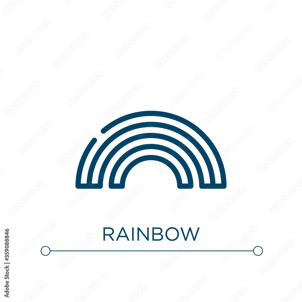 Poster rainbow icon. linear vector illustration. outline rainbow icon vector. thin line symbol for use on w