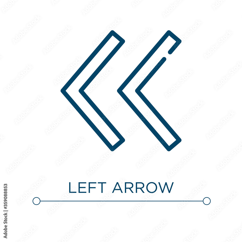 Poster left arrow icon. linear vector illustration. outline left arrow icon vector. thin line symbol for us