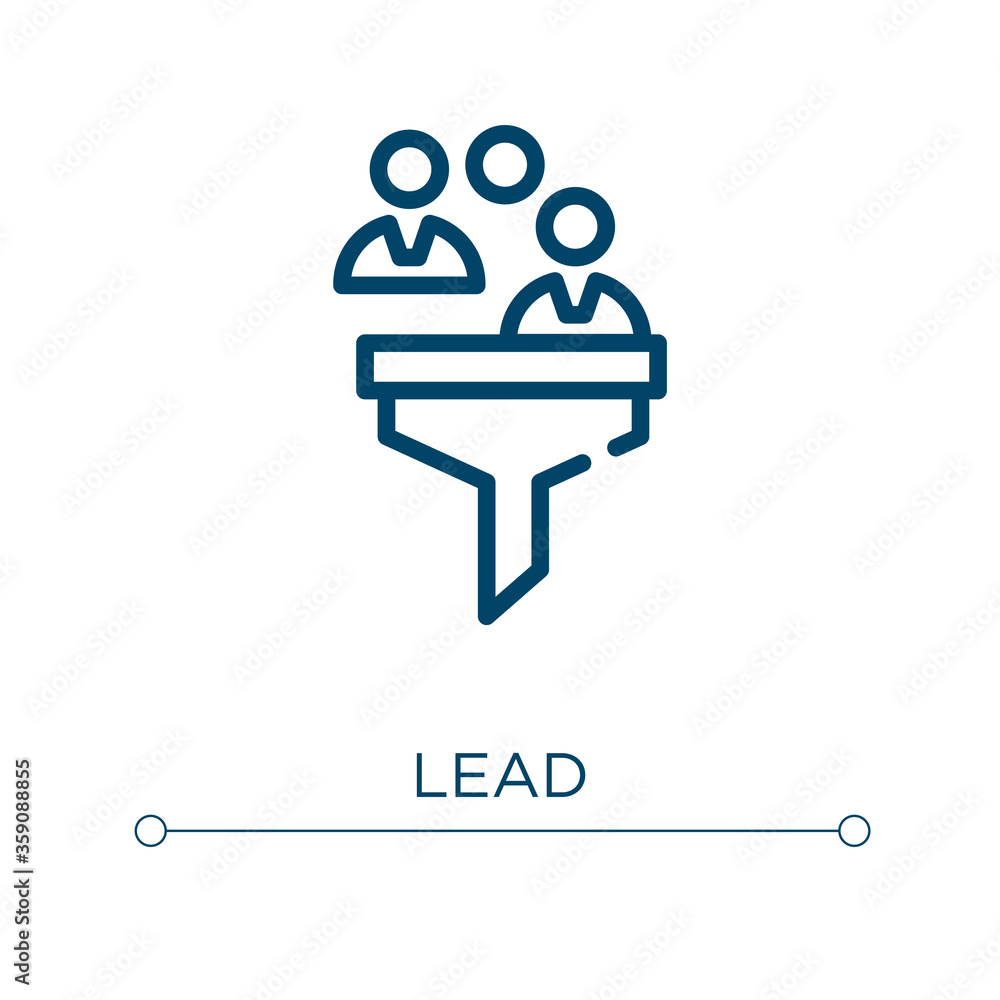 Poster lead icon. linear vector illustration. outline lead icon vector. thin line symbol for use on web and