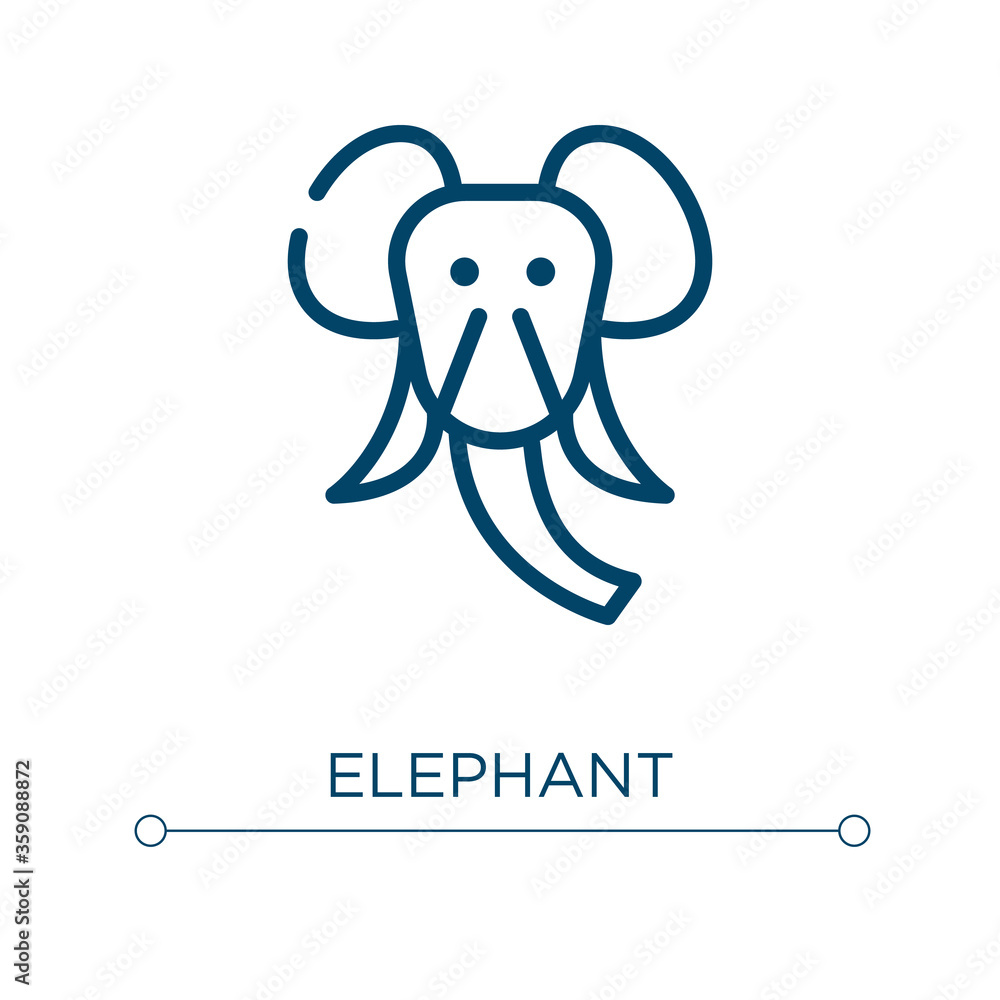 Poster elephant icon. linear vector illustration. outline elephant icon vector. thin line symbol for use on