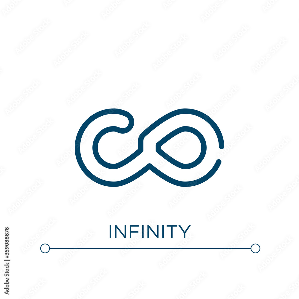 Poster infinity icon. linear vector illustration. outline infinity icon vector. thin line symbol for use on