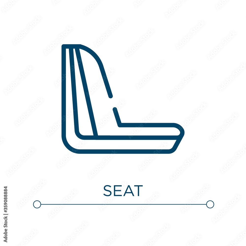 Poster seat icon. linear vector illustration. outline seat icon vector. thin line symbol for use on web and
