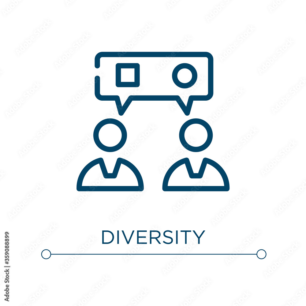 Poster diversity icon. linear vector illustration. outline diversity icon vector. thin line symbol for use 