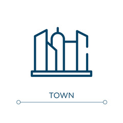 Town icon. Linear vector illustration. Outline town icon vector. Thin line symbol for use on web and mobile apps, logo, print media.