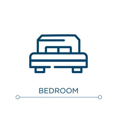 Obraz na płótnie Canvas Bedroom icon. Linear vector illustration. Outline bedroom icon vector. Thin line symbol for use on web and mobile apps, logo, print media.