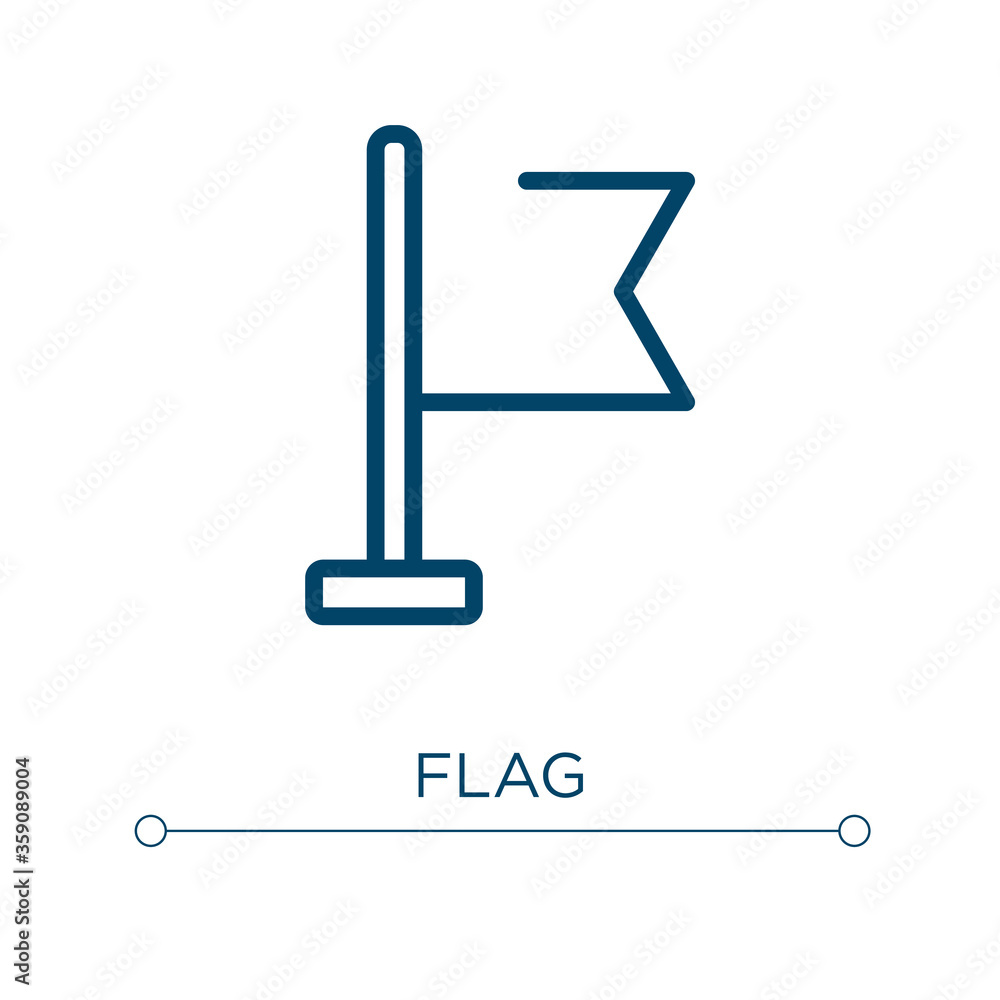 Poster flag icon. linear vector illustration. outline flag icon vector. thin line symbol for use on web and