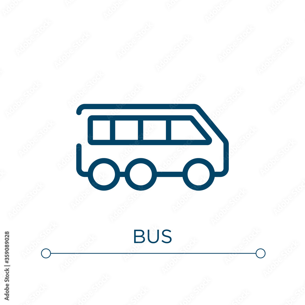 Poster bus icon. linear vector illustration. outline bus icon vector. thin line symbol for use on web and m