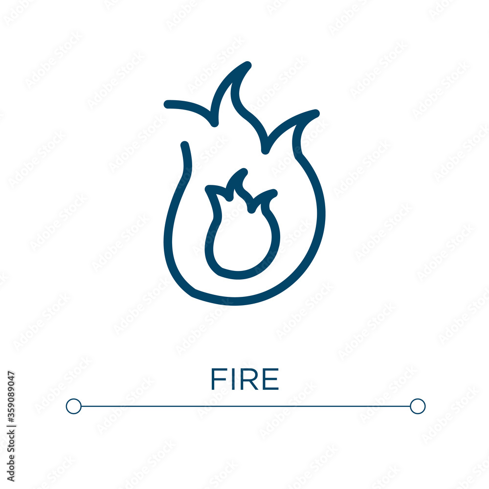 Poster fire icon. linear vector illustration. outline fire icon vector. thin line symbol for use on web and