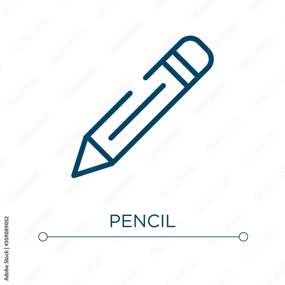 Poster pencil icon. linear vector illustration. outline pencil icon vector. thin line symbol for use on web