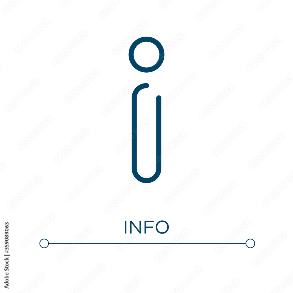 Poster info icon. linear vector illustration. outline info icon vector. thin line symbol for use on web and