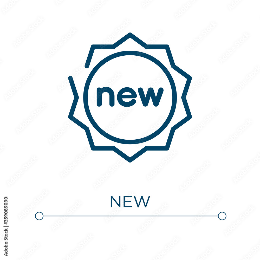 Poster new icon. linear vector illustration. outline new icon vector. thin line symbol for use on web and m