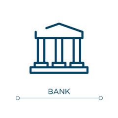 Bank icon. Linear vector illustration. Outline bank icon vector. Thin line symbol for use on web and mobile apps, logo, print media.