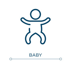 Baby icon. Linear vector illustration. Outline baby icon vector. Thin line symbol for use on web and mobile apps, logo, print media.