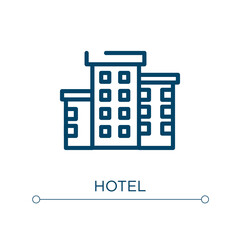 Hotel icon. Linear vector illustration. Outline hotel icon vector. Thin line symbol for use on web and mobile apps, logo, print media.