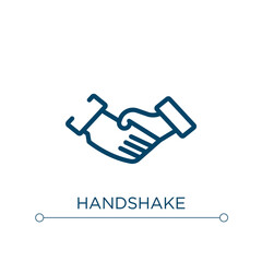 Handshake icon. Linear vector illustration. Outline handshake icon vector. Thin line symbol for use on web and mobile apps, logo, print media.